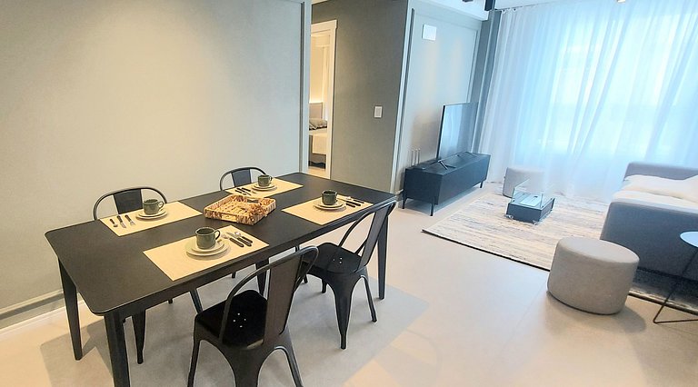Apartamento Metalic com lareira ecológica