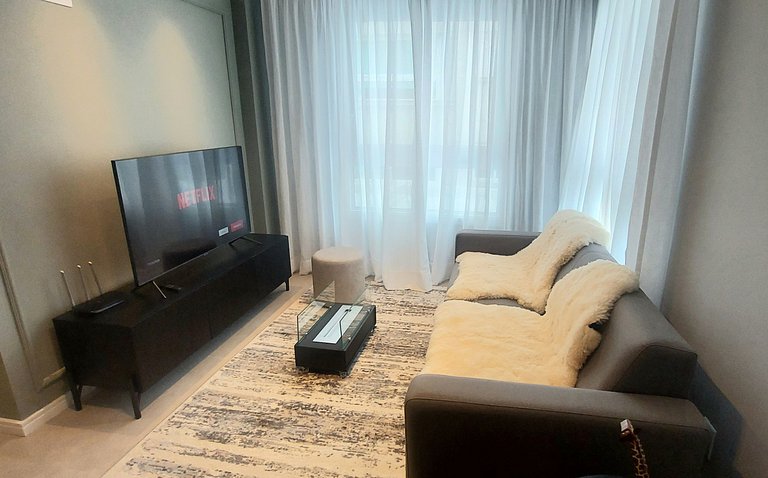 Apartamento Metalic com lareira ecológica