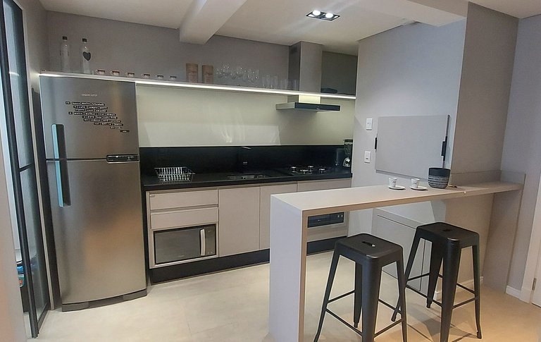 Apartamento Metalic com lareira ecológica