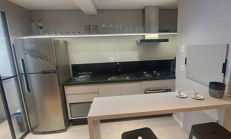 Apartamento Metalic com lareira ecológica