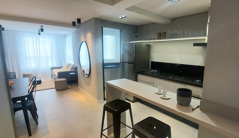 Apartamento Metalic com lareira ecológica