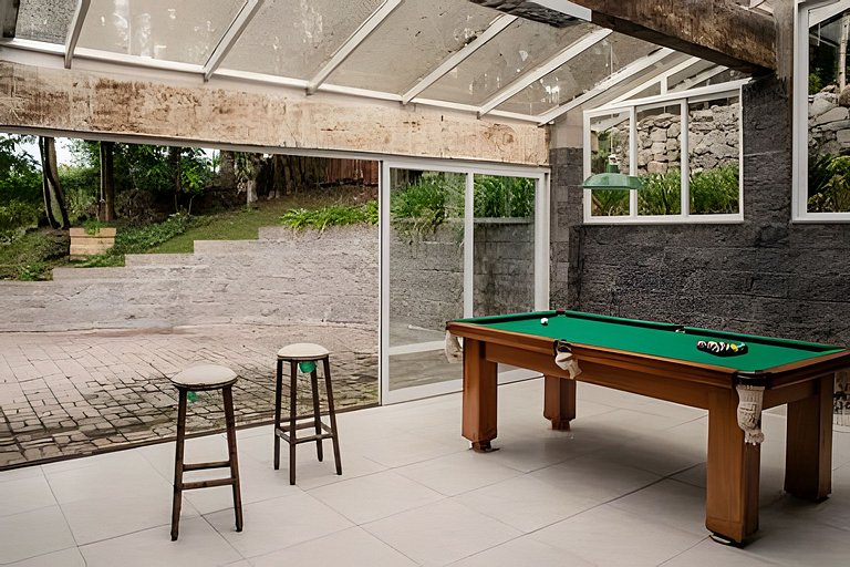 Sítio Paixão de São Miguel piscina e sala de jogo